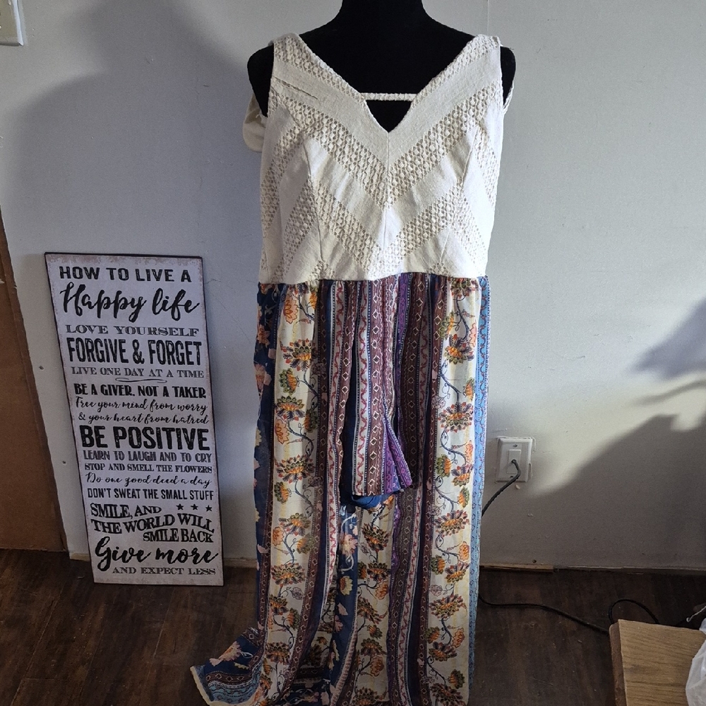 Boho StyleDress With Long Skirt And Attached Shorts Underneath